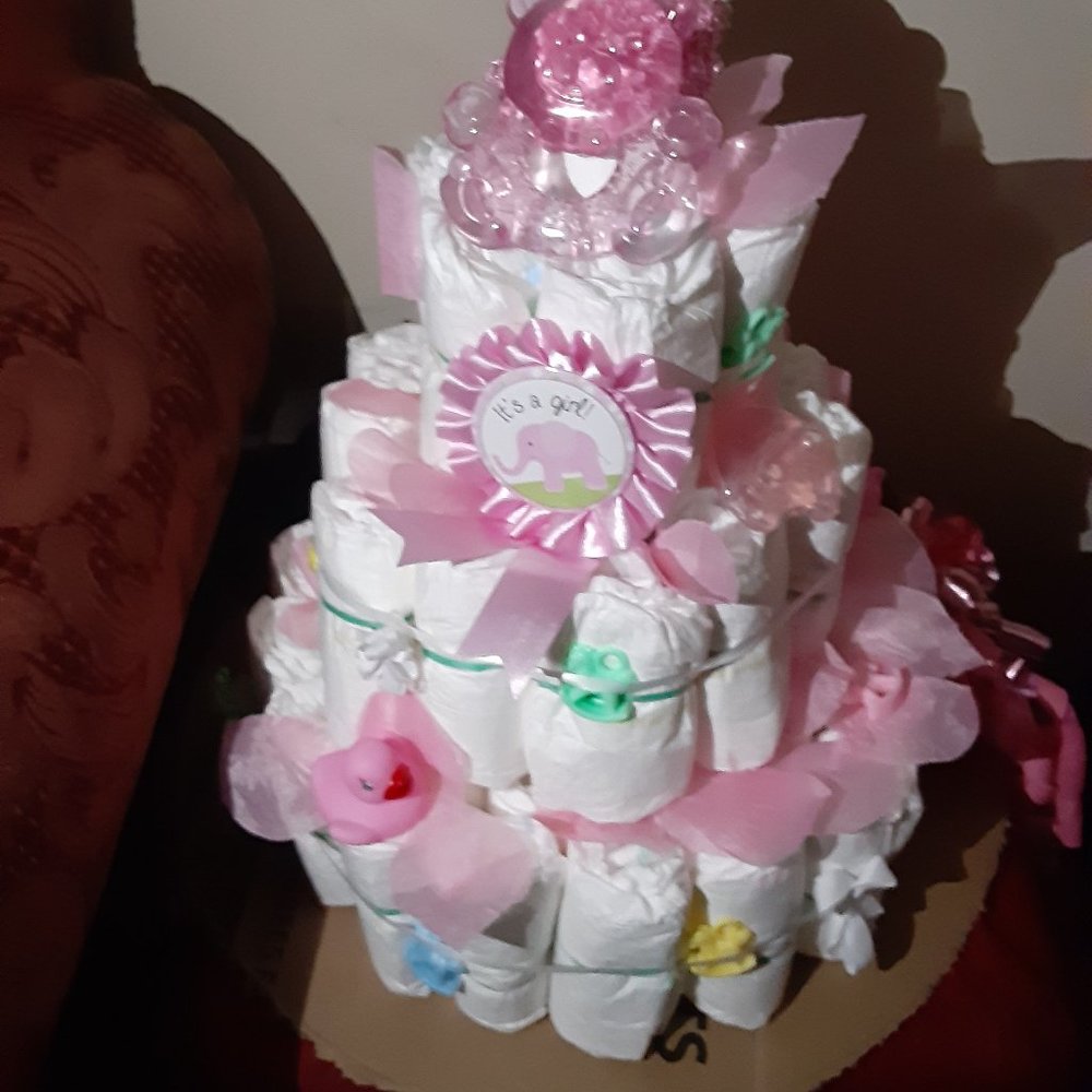 Diaper cake 60ct unbranded girl